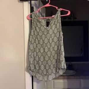 Green tank top shirt with design